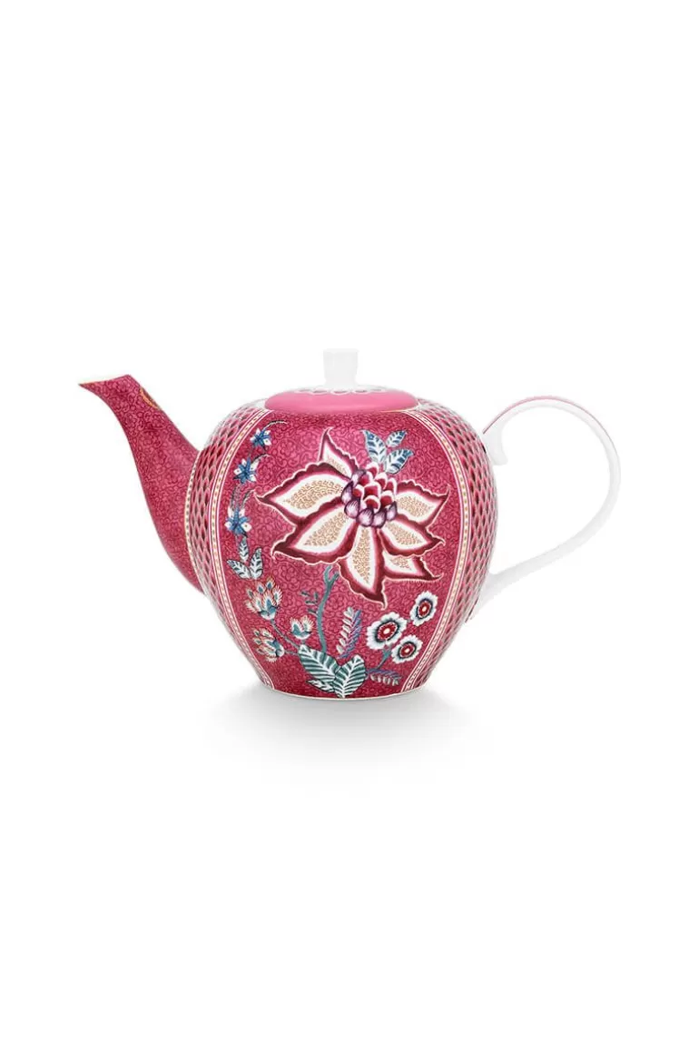 Pip Studio Flower Festival Theepot Groot Donker Roze Shop